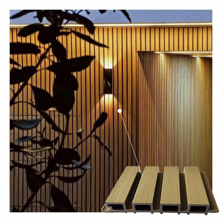 Co-extruded Exterior Outdoor Wall Slat Panel WPC Fluted Cladding Fence Panels