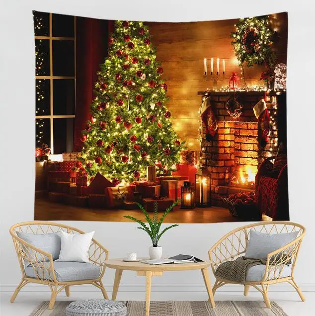 Custom Amazon Printed Wall Hanging Tapestry For Home Decor Polyester Christmas Blankets Printing Blanket Decoration Wall Carpet