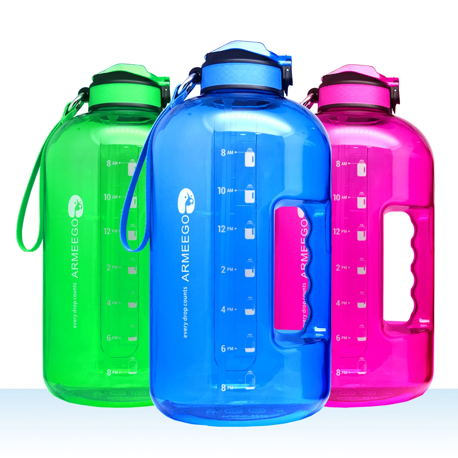 Water Bottles With Custom Logo 1 GallonSport Water Bottle Bpa Free With Time Markers
