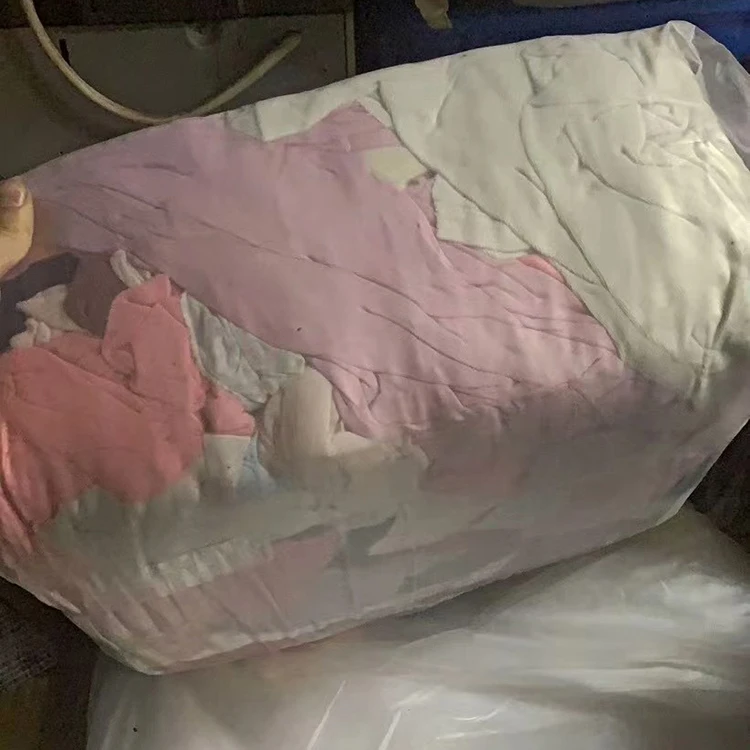 Wholesale Wiping Rag 10Kg Bale Cotton T Shirt Rags Cotton Waste Marine Industrial Cleaning Rags For Cleaning