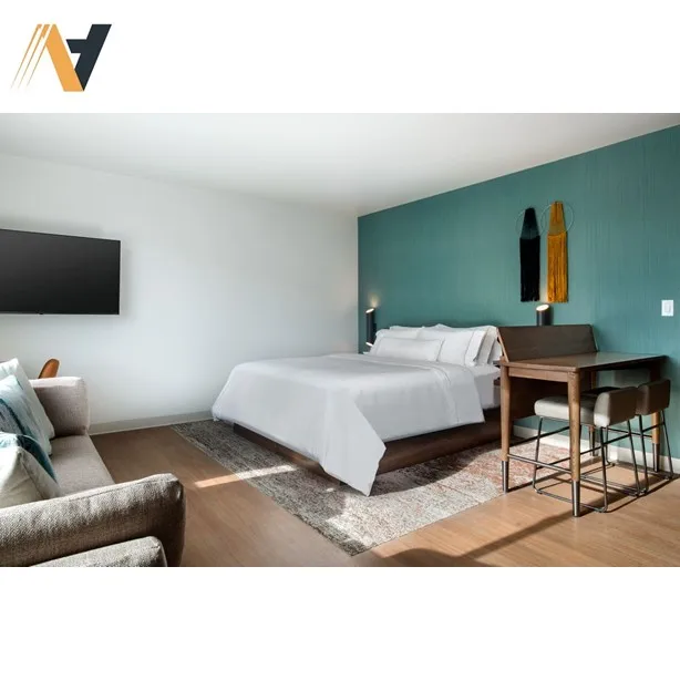 NHA Furniture Factory For Marriott Hotel Solid Wood Frame Upholstered Hotel Room Furniture For Hotels