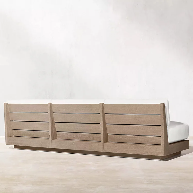 Modern Patio Set Garden Furniture High Quality Teak Wood Outdoor Sectional U Shaped Sofa Set