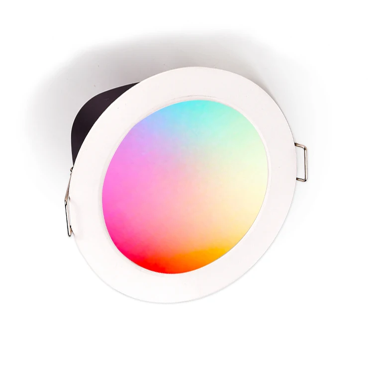 Round Recessed TUYA APP Control Dimmable CCT Adjustable Down Light Smart LED Wifi RGB Downlight