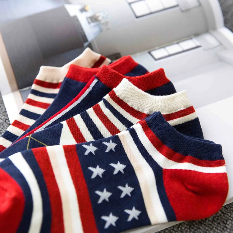 Hot Sale custom Men Summer Cotton National Flag Socks USA UK American England Dress Socks