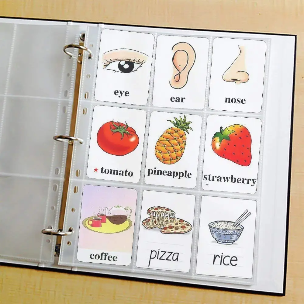 9-карман коллекционная карточная связующего одежда с длинным рукавом для 3 кольцах, бейсбол, Покемон, спортивный чехол для карт листы из пластика по оптовой цене с верхней загрузкой страниц