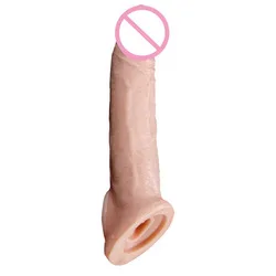 21cm Enlargement Penis Extender Sleeve Reusable Condom Delay Ejaculation Sex Toys For Men Intimate Goods Sex Shop