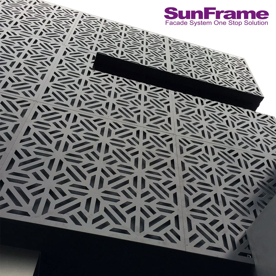 Modern Aluminum Carved Curtain Wall Panel Outdoor Decorative Facade Cladding Villas Engraved Perforated Sheet Panel Hotel