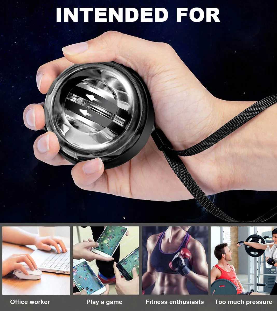 Gyro ball hand power wrist arm exerciser exercise gyroball equipment human gyroscope wrist and strength exerciser machine