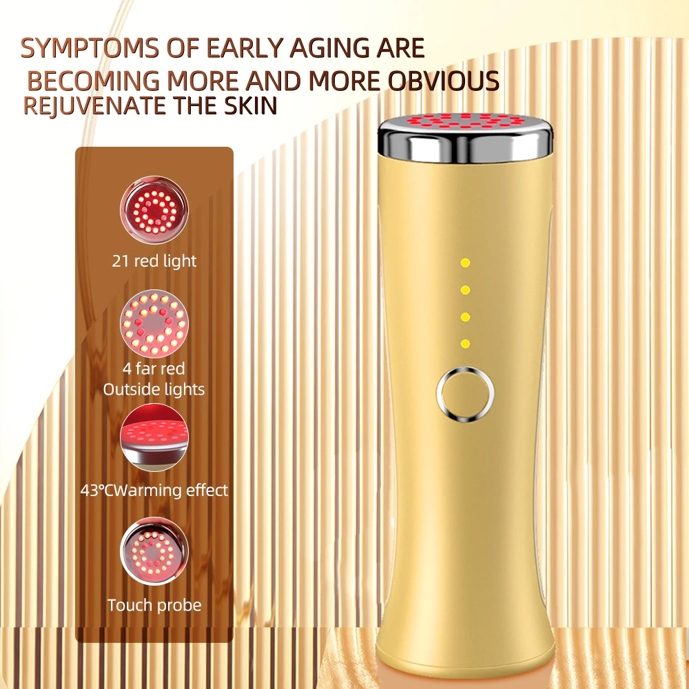 Home Use Beauty Equipment Anti Aging Wrinkles Face Tightening Led Lift Wand Beauty Led With Heat Red Light Therapy Device