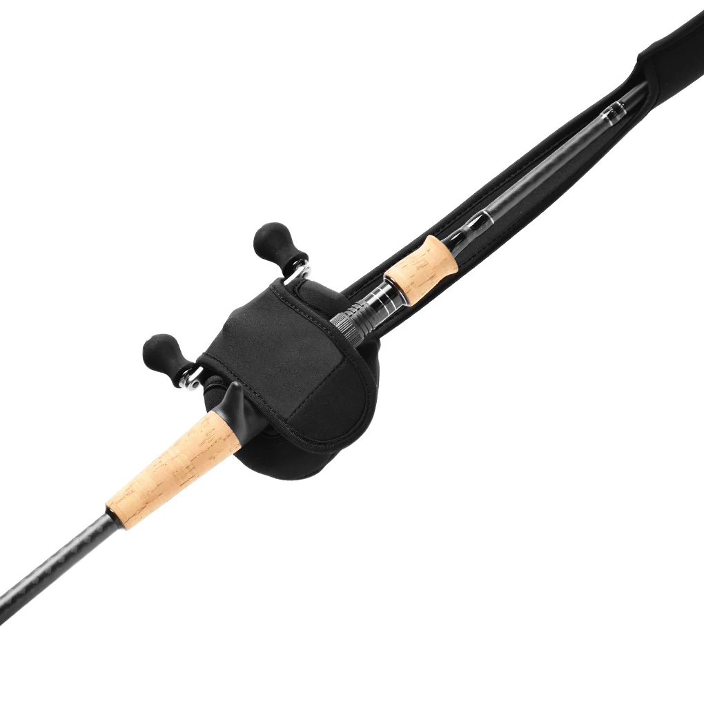 Fly Fishing Integrated Protective Cover for Left-Handed Users, Black Rod Cover Made of Durable Diving Fabric, Anti-Scratch