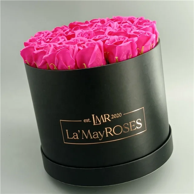 Wholesale romantic round shape gift box bouquets flowers wedding rose packaging