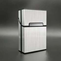 Wholesale Shiny 20Pcs 84Mm King Size Square Silver Waterproof Magnetic Switch Brushed Metal Cigarette Case