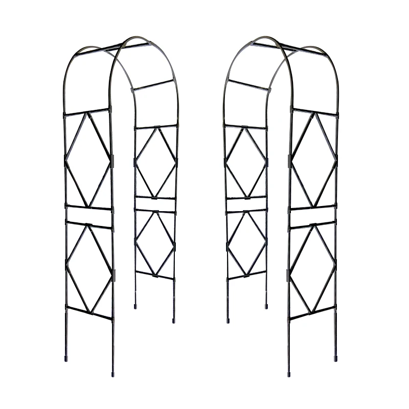 Ningbo Easy Garden Supplies Outdoor Diamond Decoration Removable Plastic Coated Steel Pipes Garden Arch Gates without bench