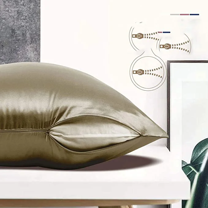 600 Thread Count Pure Mulberry Silk Pillowcase For Hair And Skin 100% Natural Silk Pillow Cases With Hidden Zipper 25 Momme