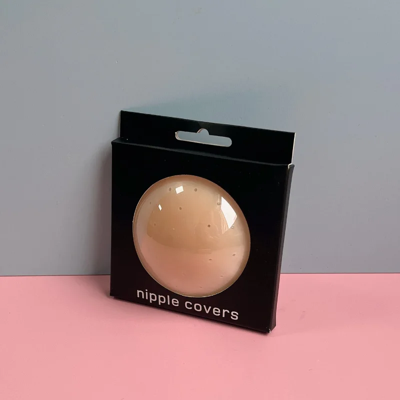 Chest patch breast in stock wholesale ultra-thin anti-bump seamless solid glue no self-adhesive black techn