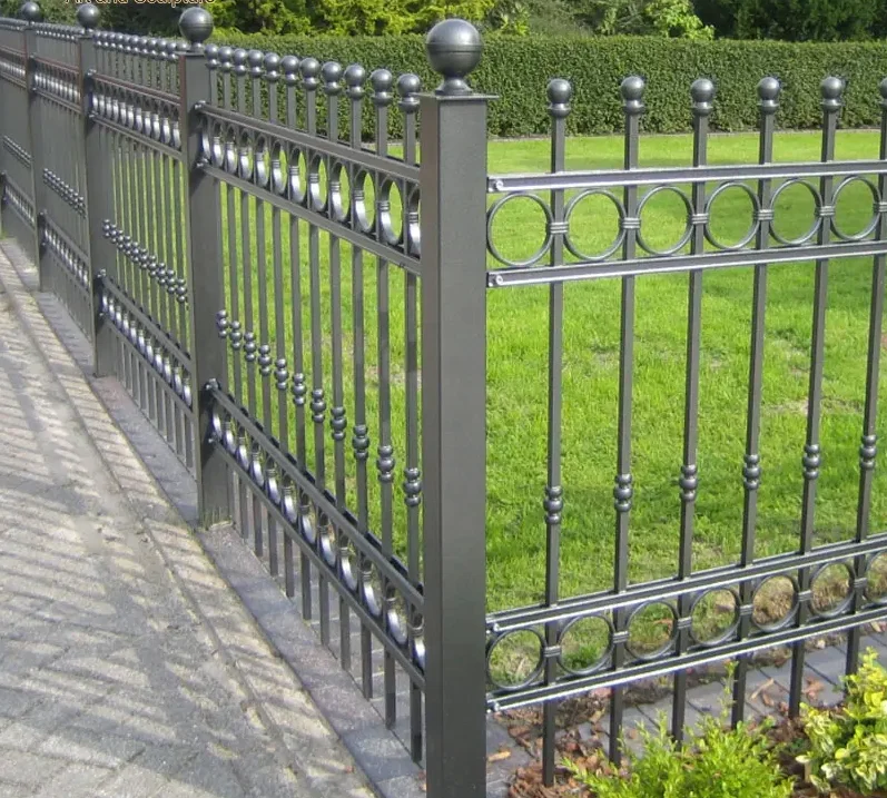 Chinese style 8x8 luxury iron fence panels wrought black