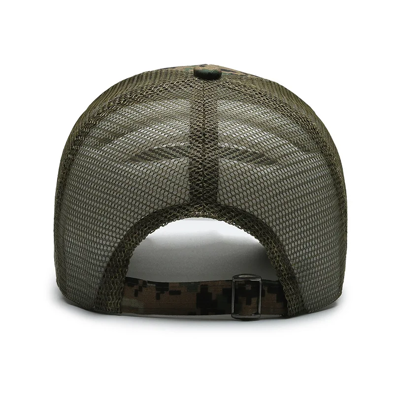 Custom High Quality 6 Panel Flag Removable Hook and Loop Adult Fitted Unstructured Embroidery Patch Trucker Camo Tactical Hats