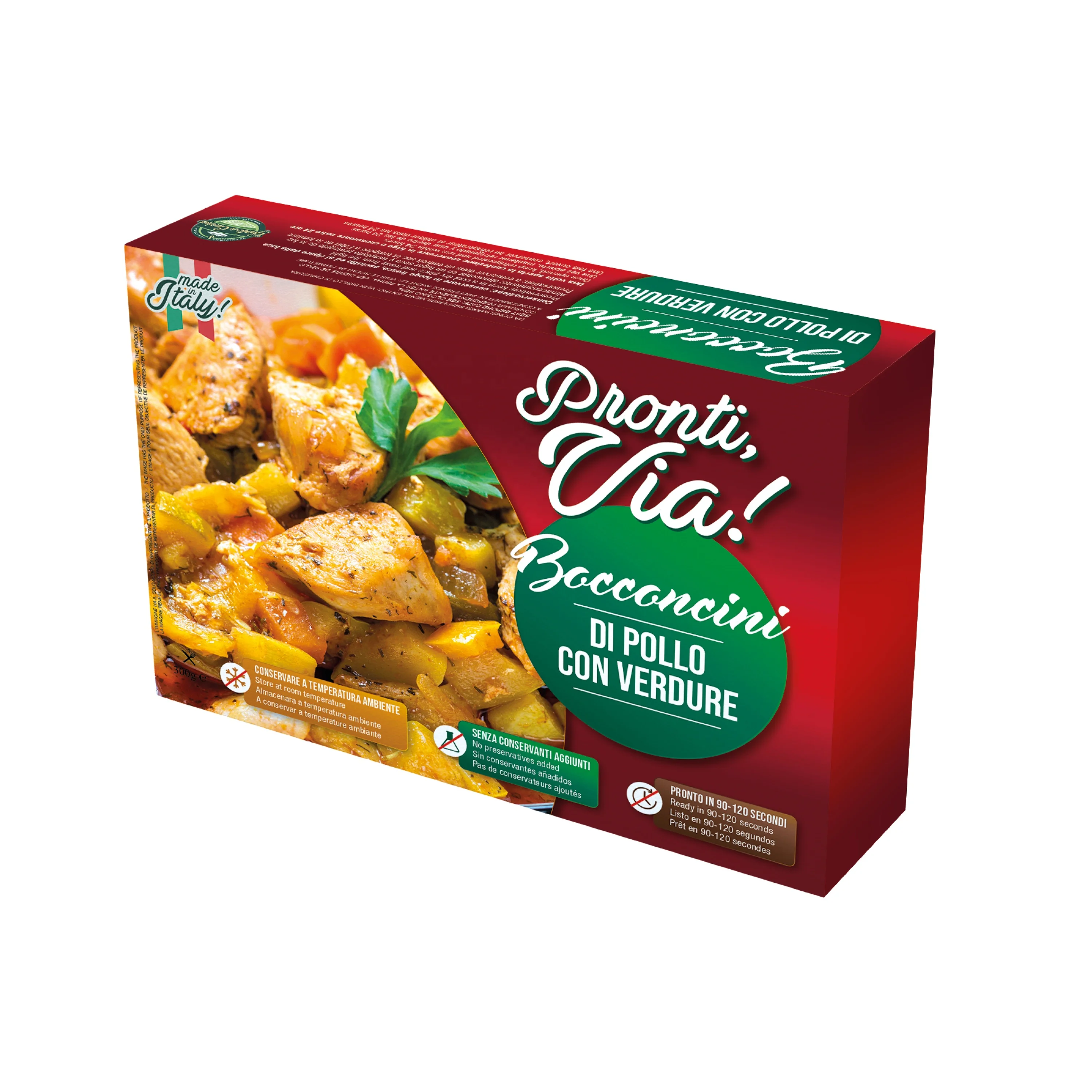 Chicken Ready Via Gourmet Quality instant Food Ready Meals Heat and eat Drops Of Chicken with Vegetables 260 gr