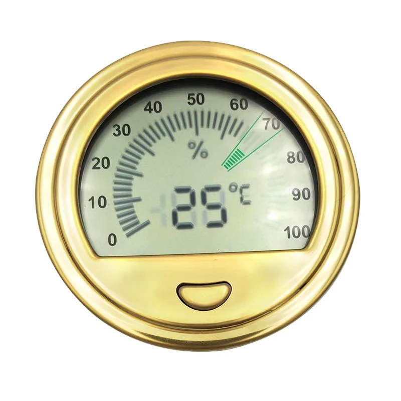 72 mm factory Outlet Digital Display cigar hygrometer boxes accessories Leather Cigar Hygrometer for gift