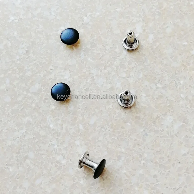 customized silver nickel black paint document folder fastener round head metal rivet