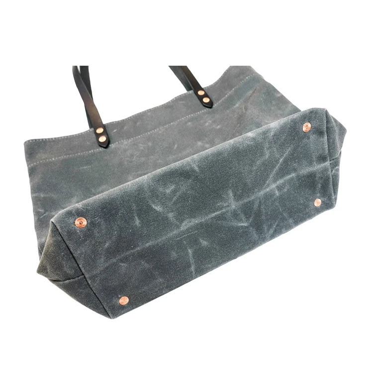 High Quality Customized Waxed Canvas Tote Bag for Women, Shopping, Travel