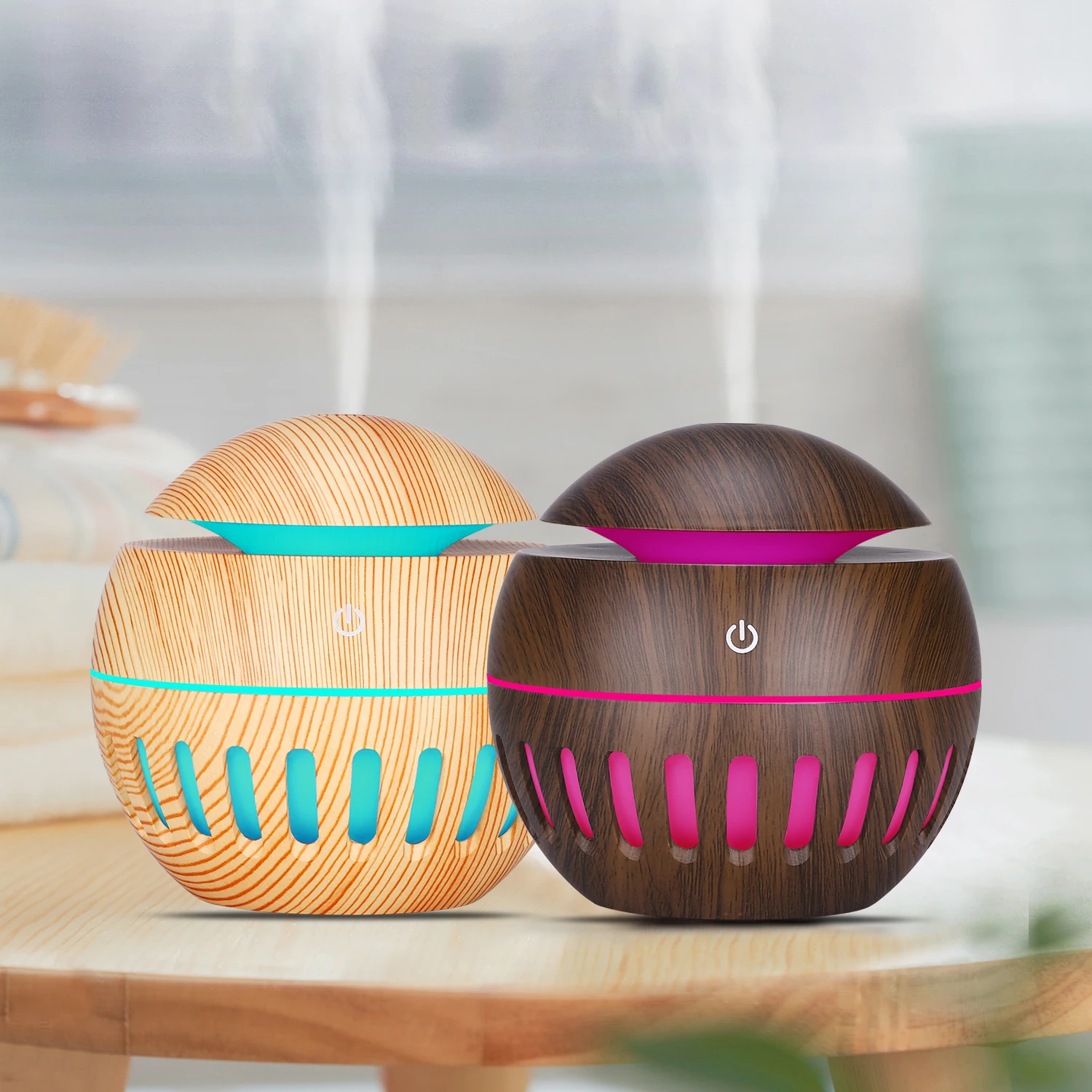 New Product Big Mist Mini Wood Grain Humidifier