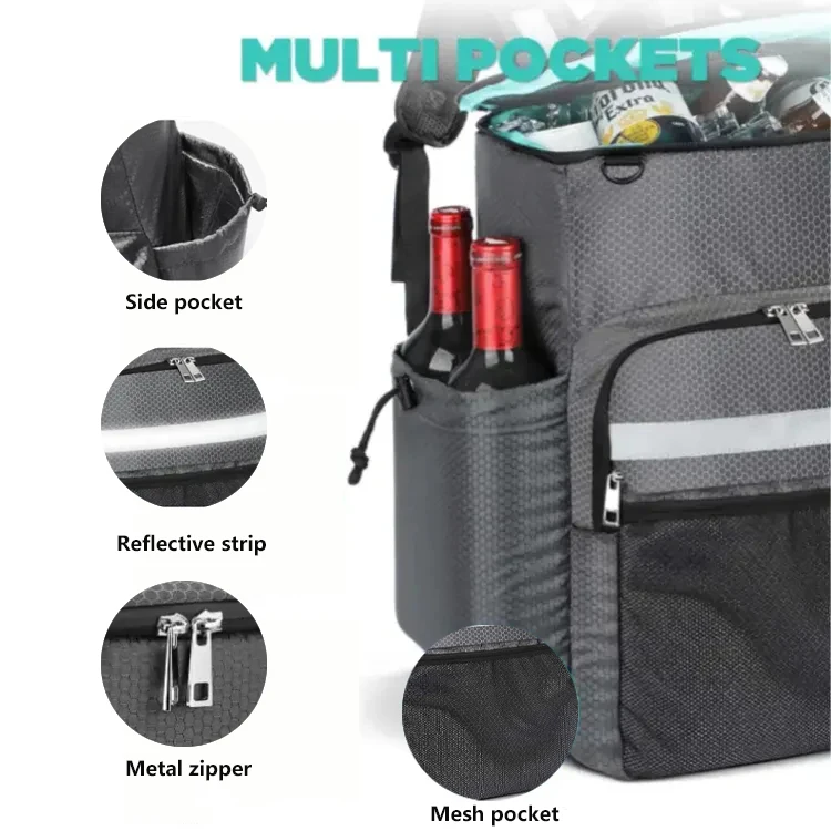 Wholesale Sublimation Isothermal Cooler Backpack 26 Can Beer Golf Food Camping Picnic Bag Multifunctional Ice Backpack Cooler