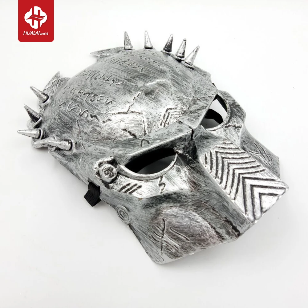 Predator Retro movie-themed horror AVPR Lone Wolf Full-face male PROM party mask silver and gold masquerade