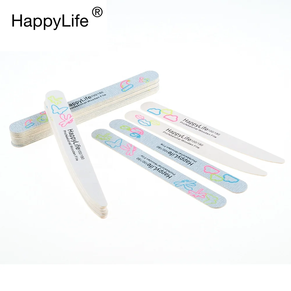 HappyLife New Arrival Luminous OEM Private Label Printed Moon Zebra Professional Disposable Grit 100180 Nail Files