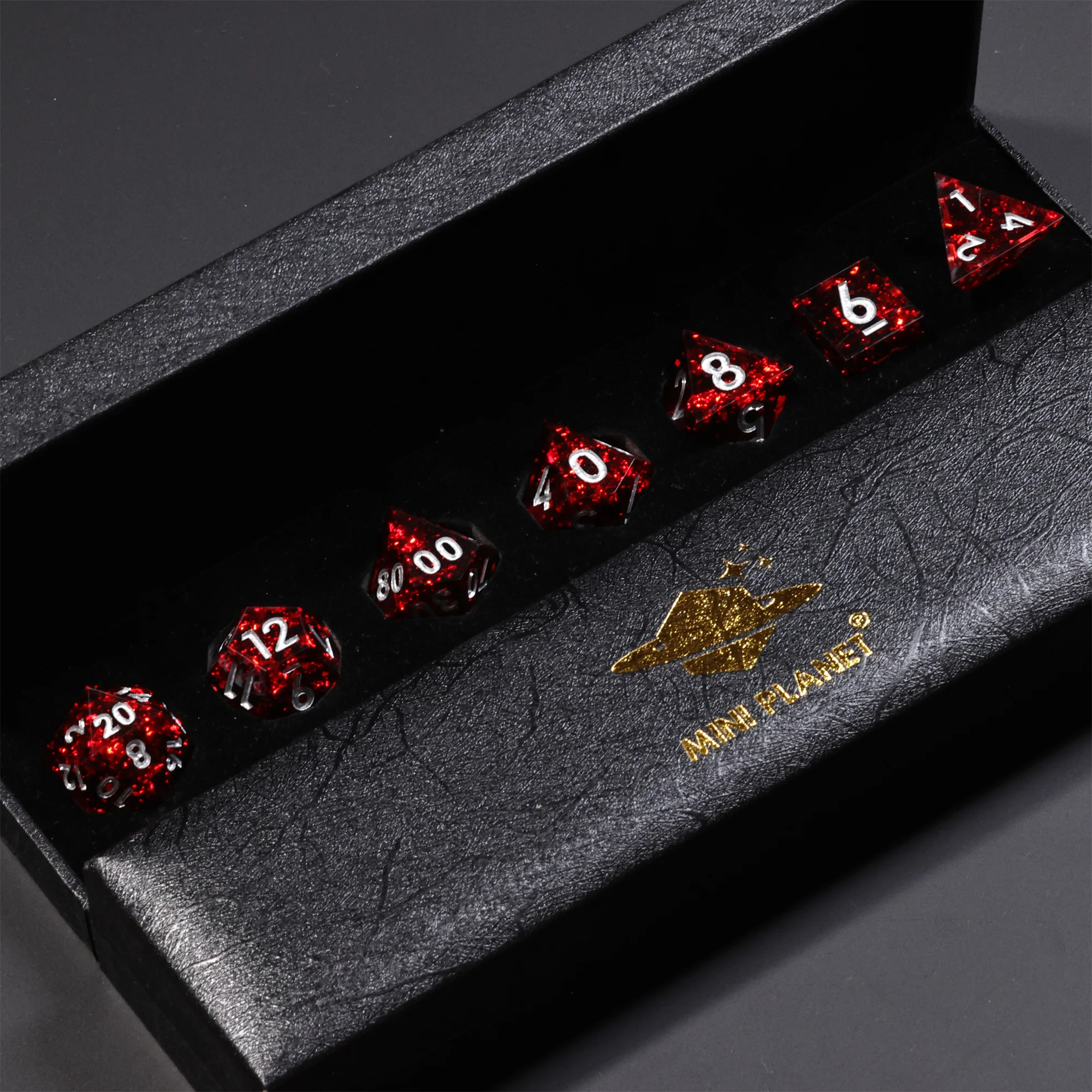 MINI PLANET DND Dice Set Handmade Colored Polyhedral Resin Dice with Sharp Edges For Kickstarter Custom DND Dice Set and D6 D20
