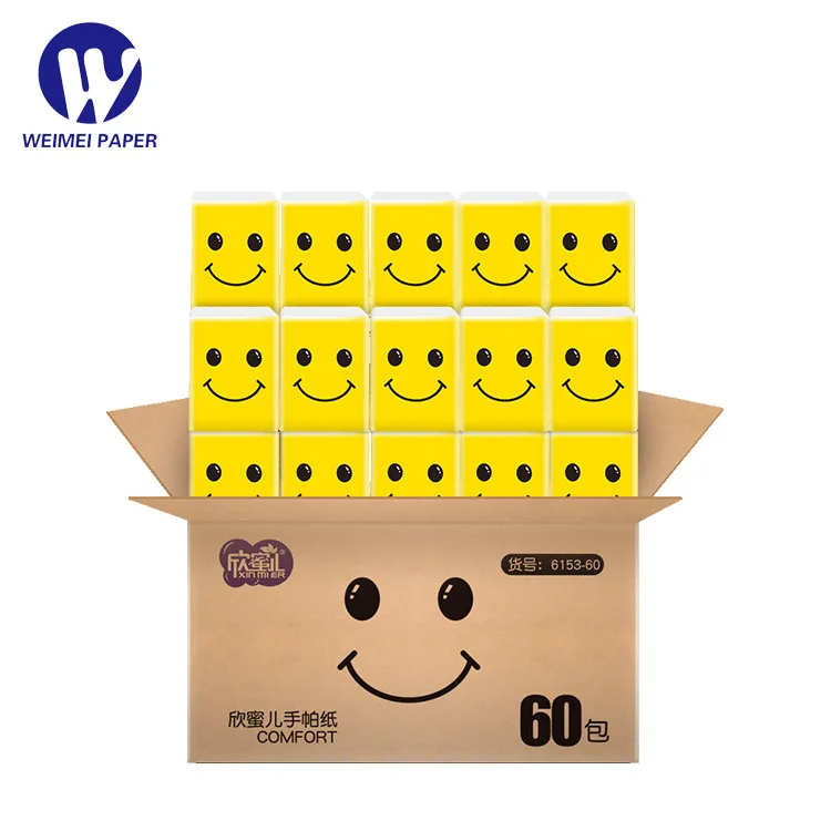 60 Packs Wet Paper Does Not Break 3 Ply Pocket Tissue Facial