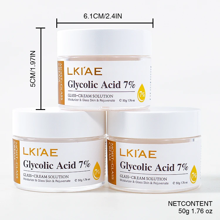 Private Label 50g Skin Care 7% Glycolic Acid Glycolic Acid Niacinamide Exfoliator Face Cream for Anti-Aging Moisturizer