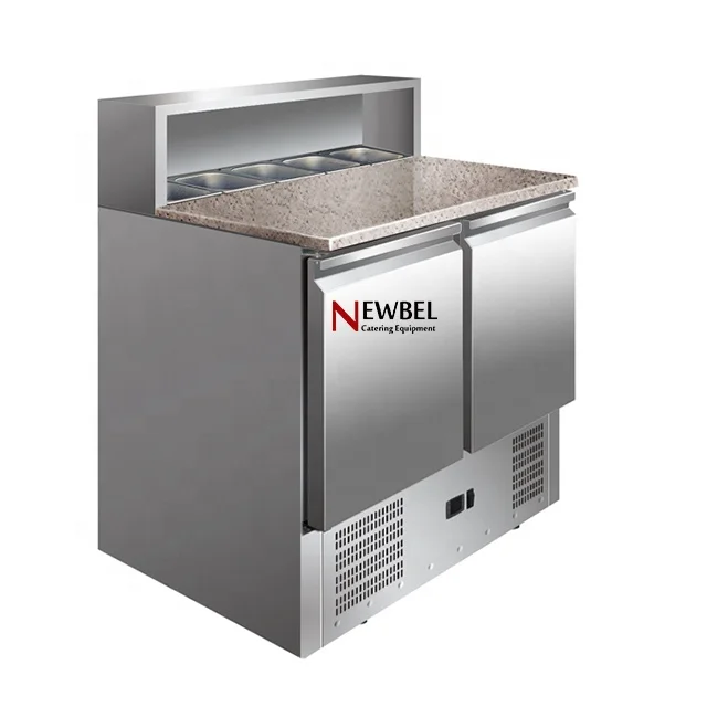Newbel PS900 Commercial Marble Top And Professional Stainless Steel Pizza Prep Table/pizza display refrigerator