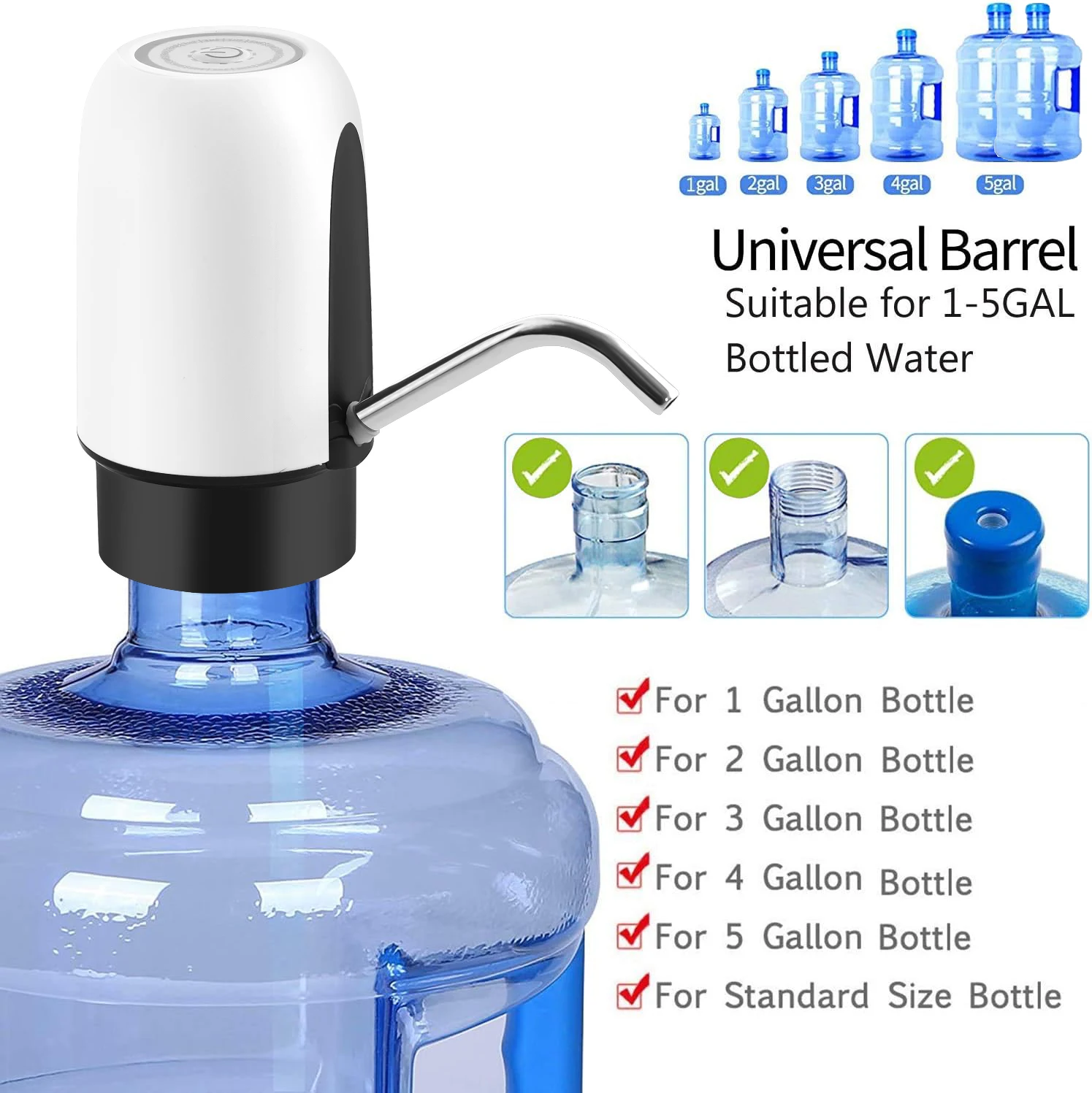 Mini Rechargeable USB Charging Electric Automatic 5 Gallon Bottle Pump Portable electric bottle pump