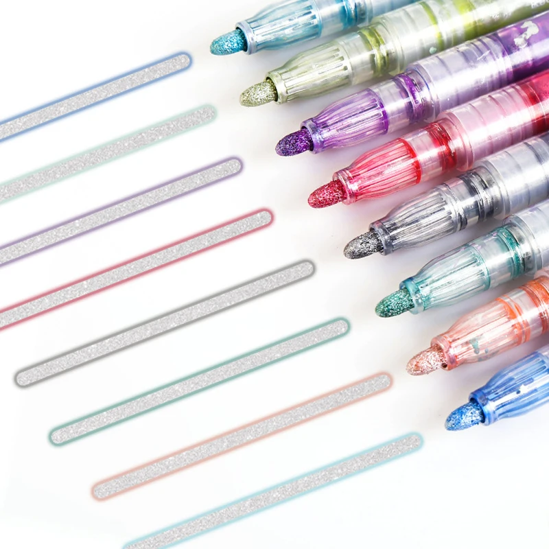 Kids Adult Painting Art Signature Journaling Sketching Scrapbooking Posters Gift Cards Double Line Markers Glitter Outline Pens