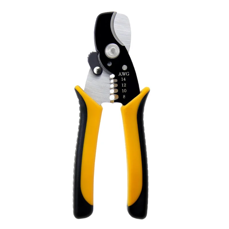 Special tools for electricians: multifunctional pliers, wiring pliers, universal wire and cable scissors, wire pressing pliers.