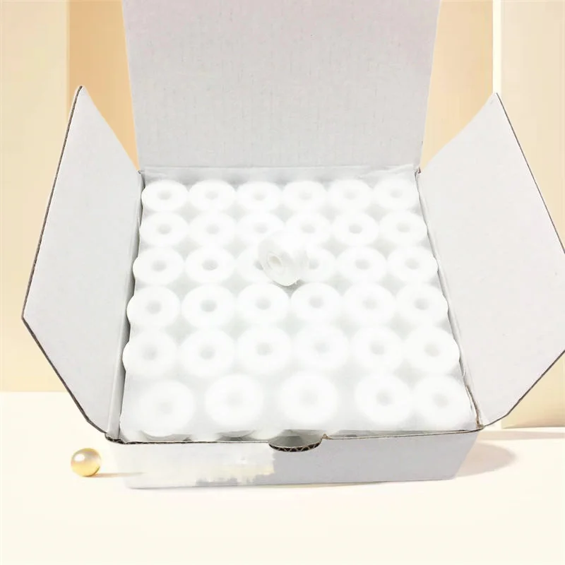 75D/2 Pre wound Bobbins 144Pcs/Box Size L Side less Tajima Barudan Happy ZSK Embroidery Machine Bobbin Thread