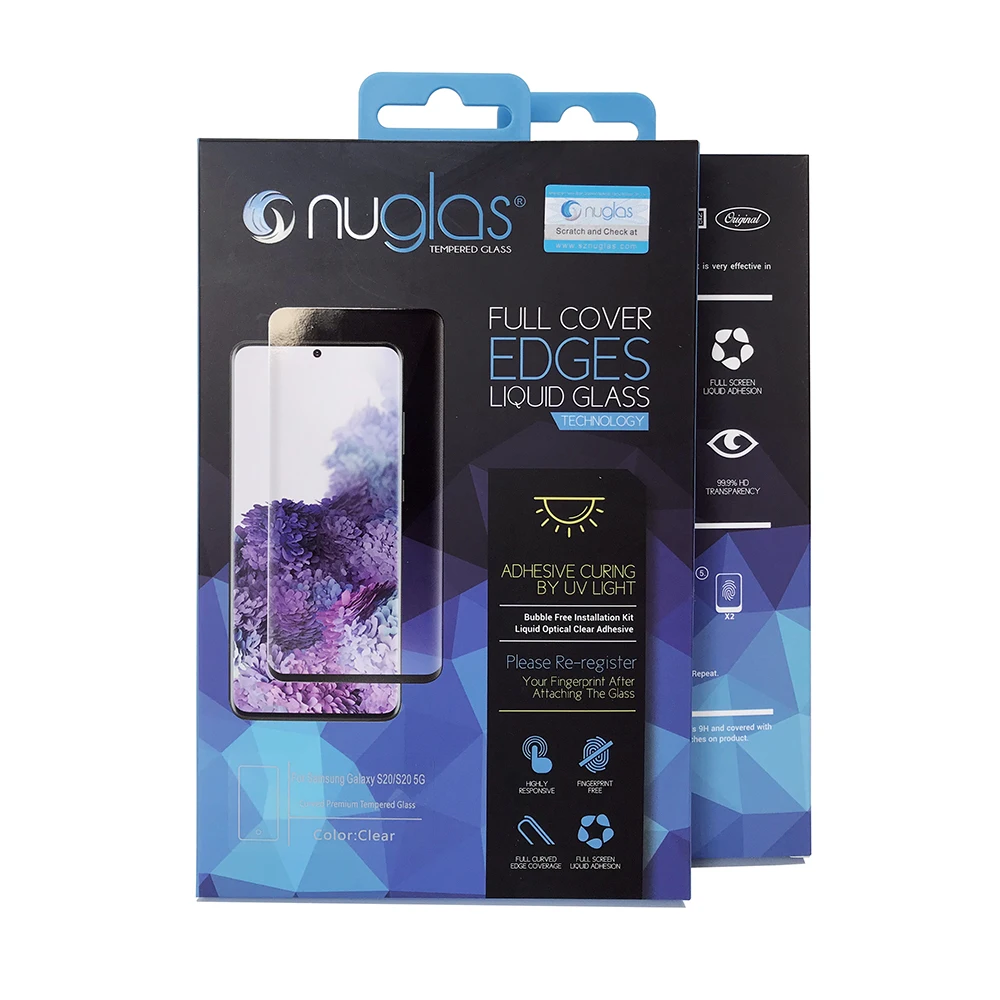 Fingerprint Unlock UV Glue 3D full glue Tempered Glass Screen Protector For Samsung S20 5G