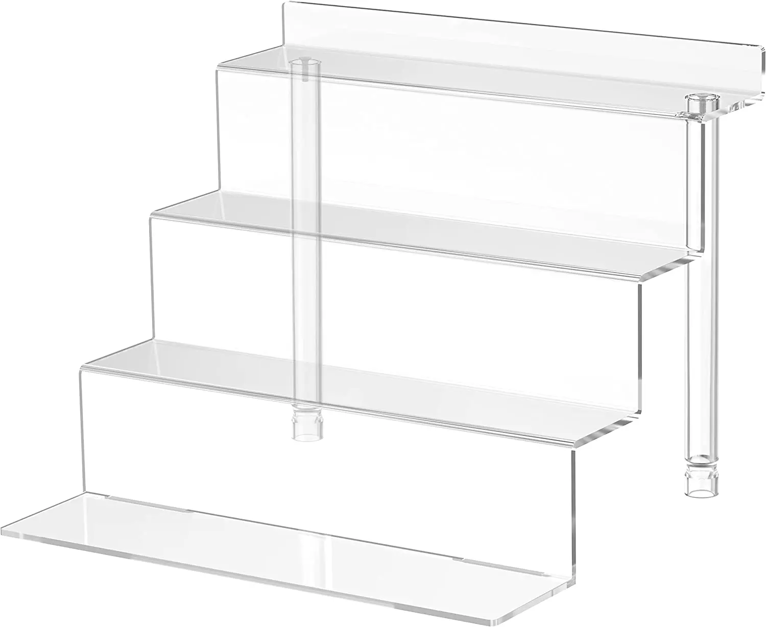 Clear Tabletop Stand 3 Tier Acrylic Risers Display Shelf for Action Figures Steps Display Shelves Perfume Holder Cupcake Stands