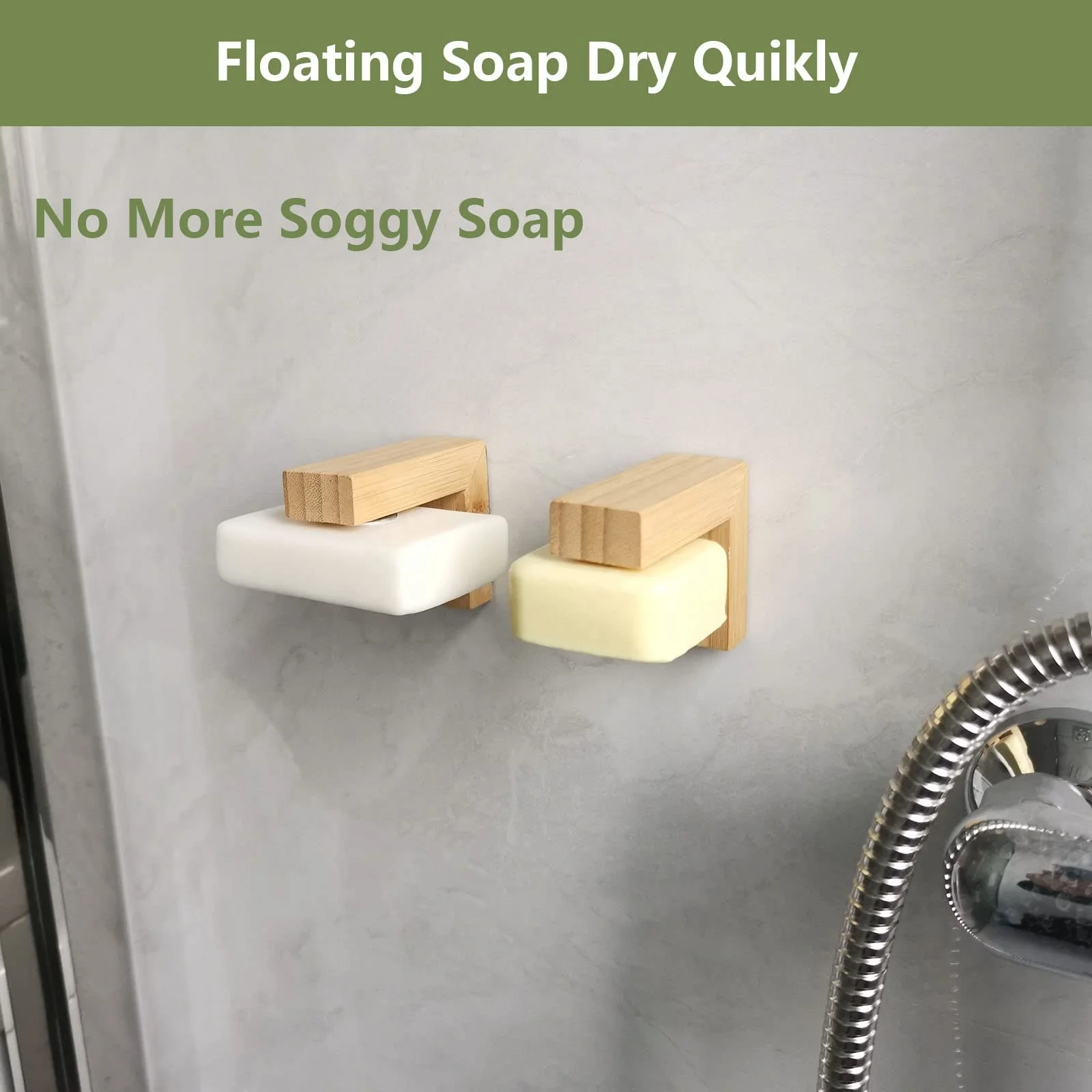 2 pcs Eco-Friendly Wooden  Dish for Soaps Magnet Air Dry Soap Saver Self Wood Magnetic Bar Soap Holder for Shower Wall