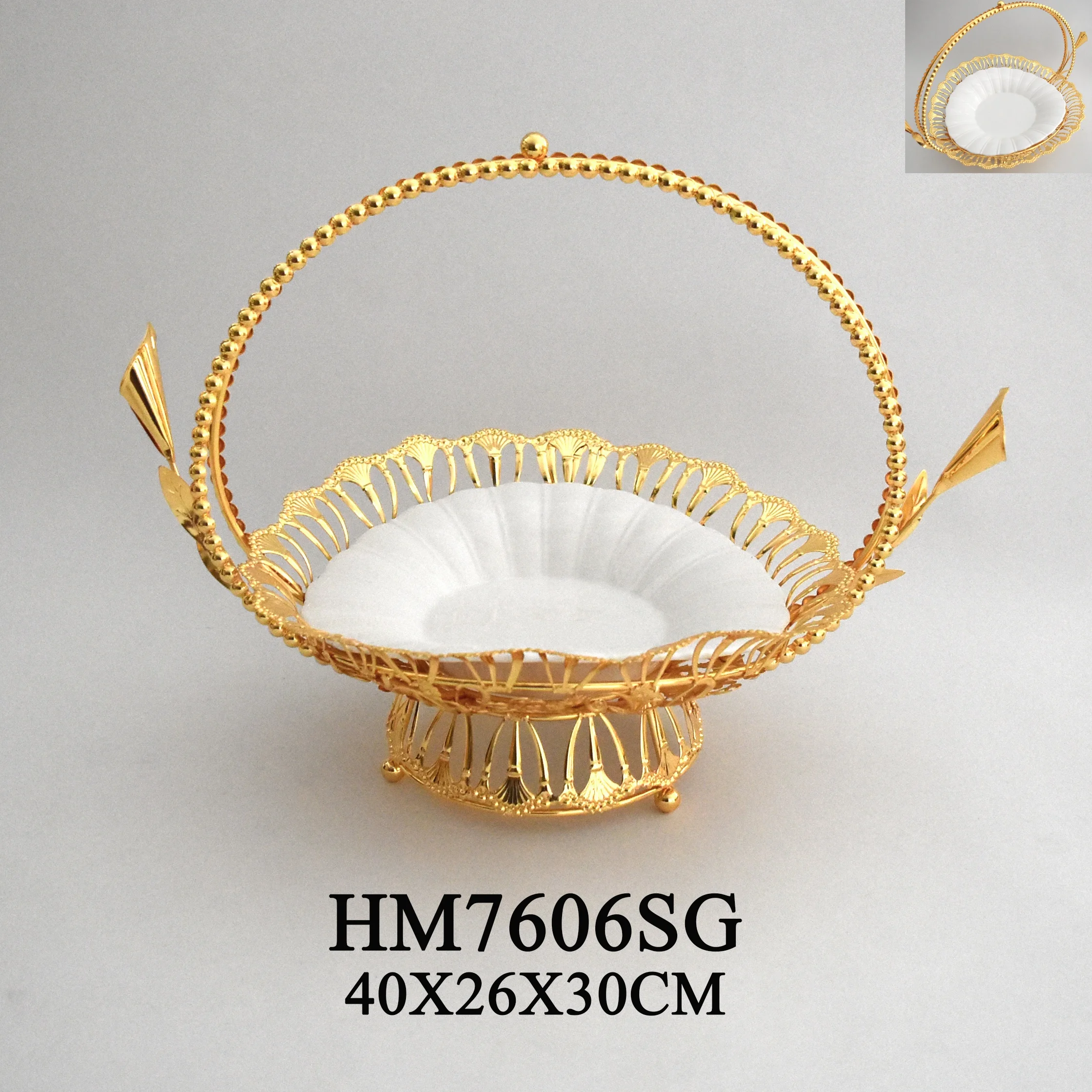 Party Wedding Decoration Metal Gold Plated Dry Fruit Cake Dessert Serving Tray