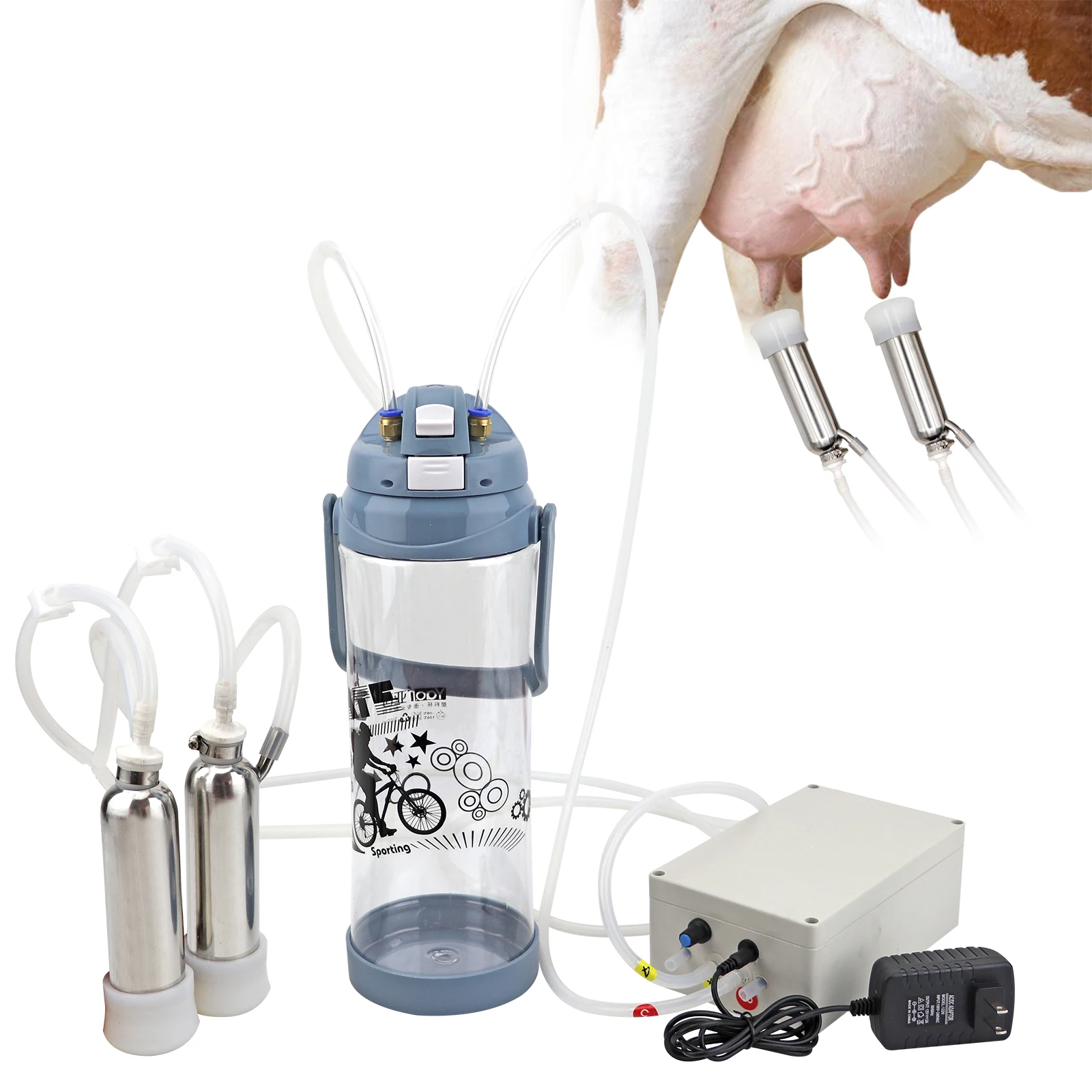 3L Electric Pulse Speed Regulation Automatic Goat Sheep Cow Milking Machine Plastic Cow Farm Animal Milking Machine Sales