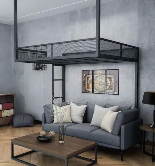 Small apartment wrought iron hammock bed overhead bed double bed dormitory hammock