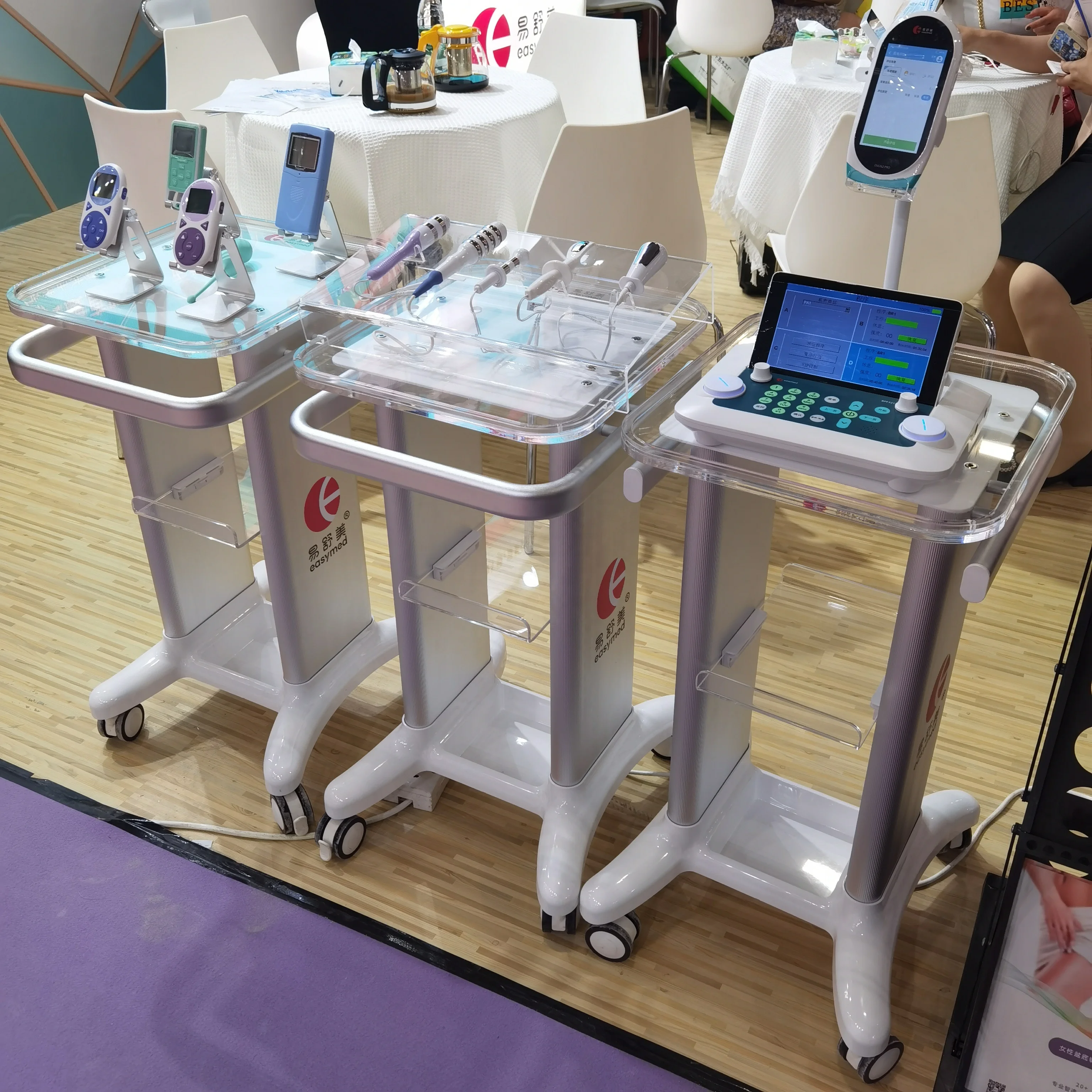 2 Drawers Dental clinic ultrasound scanner trolley Stand Beauty Instrument Trolly Tray ultrasound trolley cart With 4 Wheel