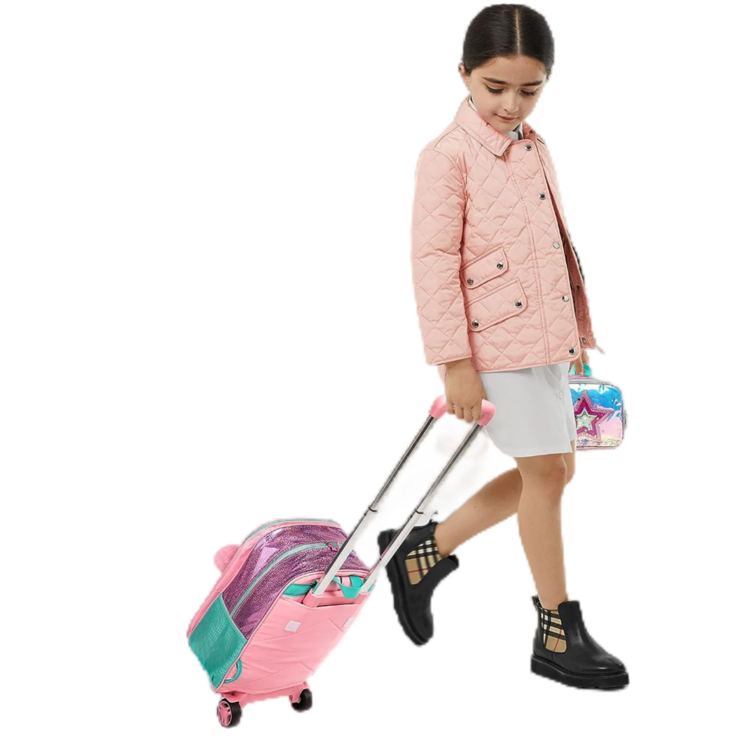 Kids Trolley Wheeled Backpack Set Children Backpack with Wheels Trolley School Bag School Rolling Backpack Bag For Girl Boy
