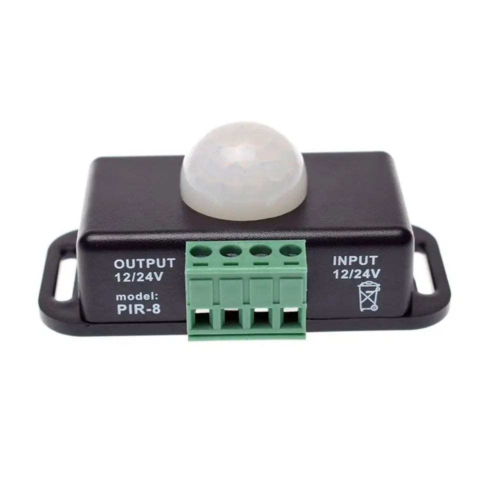 12V 24V 8A Automatic Adjust PIR Motion Sensor Switch IR Infrared Detector Light Switch Module for LED Strip Light Lamp