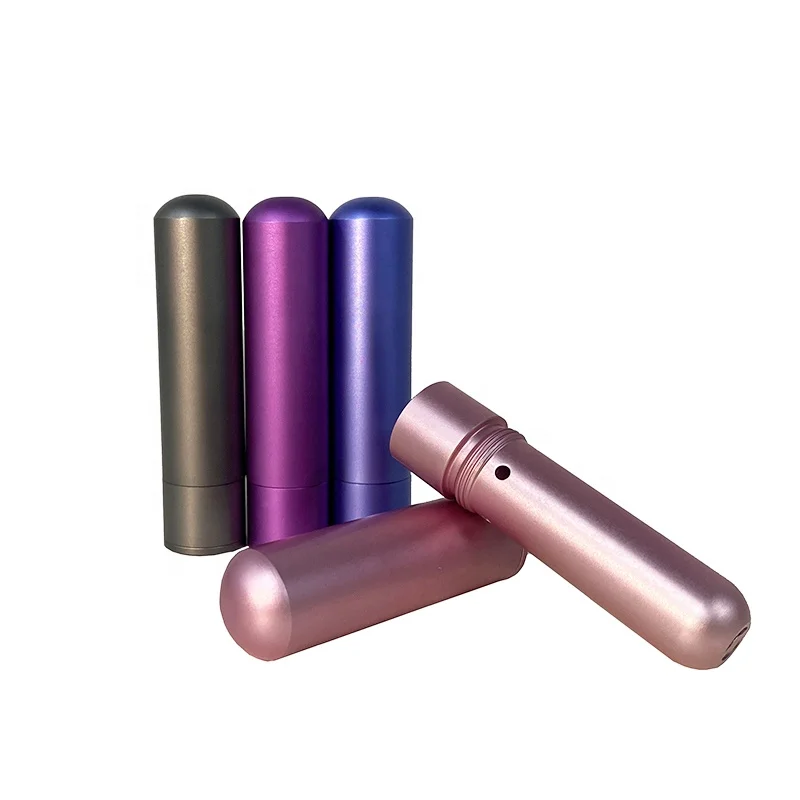 Share Free Samplel Aromatherapy Essential Oil Blank Nasal Inhaler Aluminium Tube Aluminum Perfume Atomizer Spray Bottle