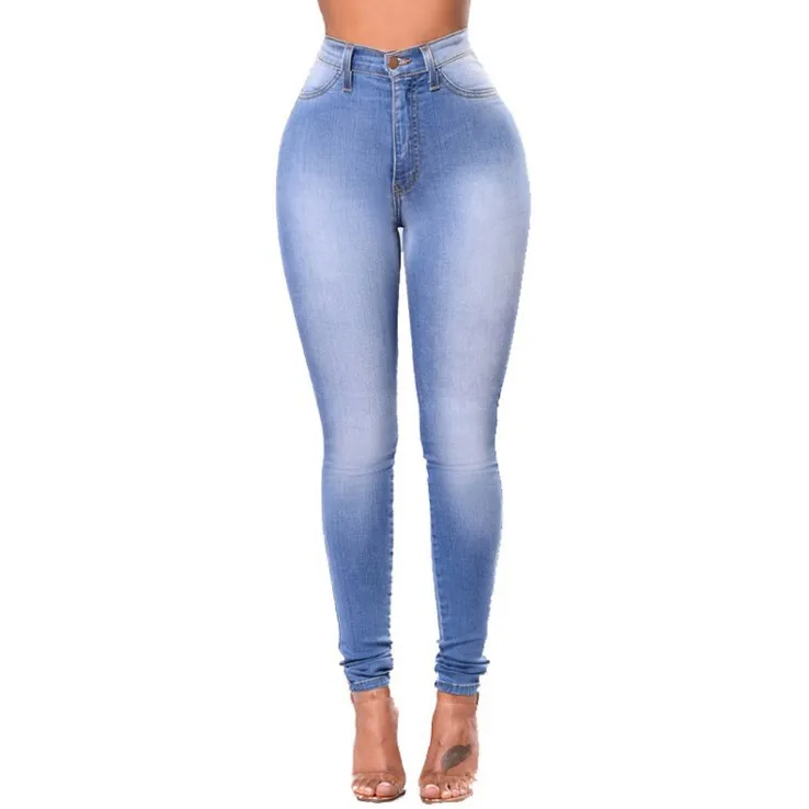 2024 Women Skinny High stretch Jeans  pencil  slim pants Women Blue Denim Jeans