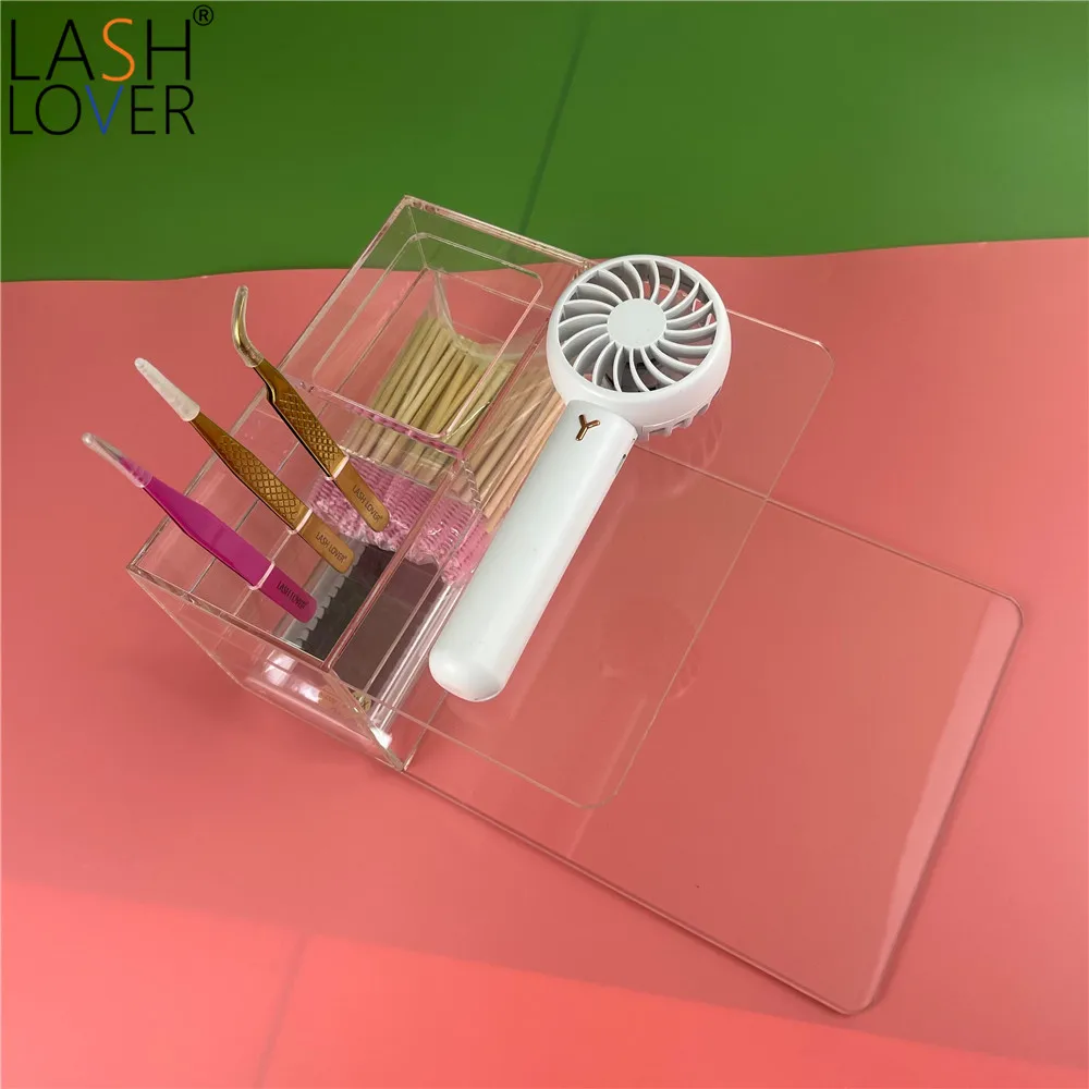 Lash Lover eye extension bed memory foam pillow  acrylic shelf with light and storage tools