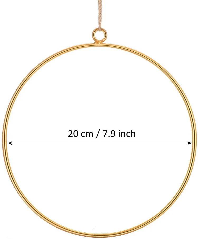 Tailai Metal Ring Wreath Artificial Flower Hanging Wall Hoop Garland Geenery Hoops for Wedding Nursery Wall Decor Metal Garland
